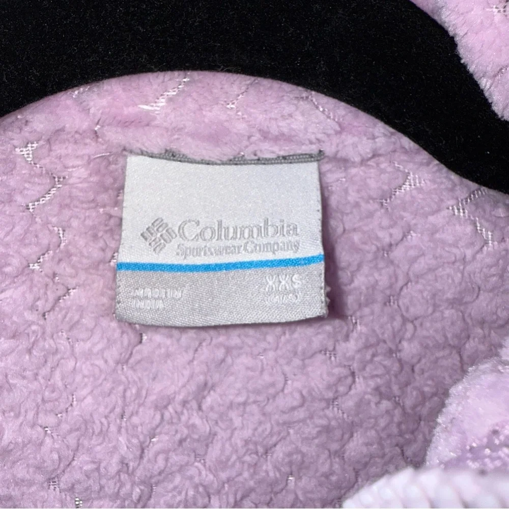 Columbia Girls XXS Lavender Purple‎ Textured High Pile Fleece Full Zip Jacket